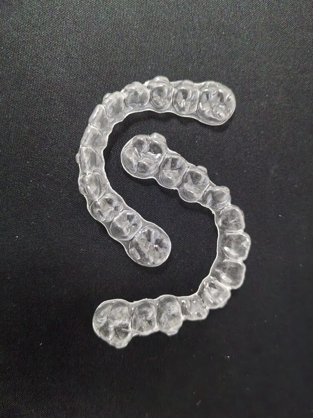 Finished aligner pair on bench